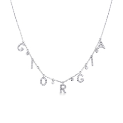 Necklace with GIORGIA charms with round cut diamonds