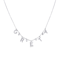 Necklace with GRETA charms with round cut diamonds