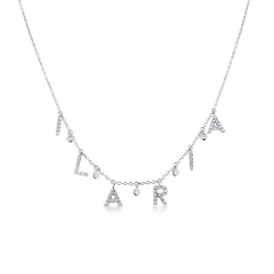 Necklace with ILARIA charms with round cut diamonds