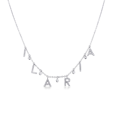 Necklace with ILARIA charms with round cut diamonds