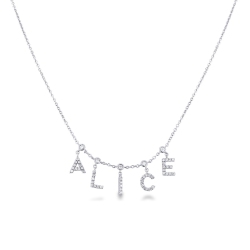 Necklace with ALICE charms with diamonds