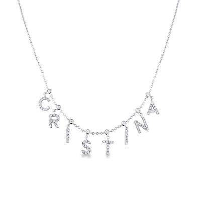 Necklace with CRISTINA charms with diamonds