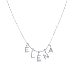 Necklace with ELENA charms with diamonds