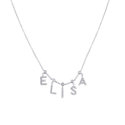 Necklace with ELISA charms with diamonds