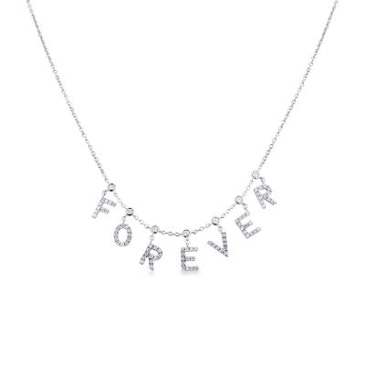 Necklace with FOREVER charms with diamonds