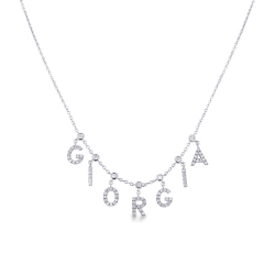 Necklace with GIORGIA charms with diamonds