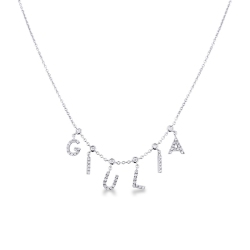 Necklace with GIULIA charms with diamonds