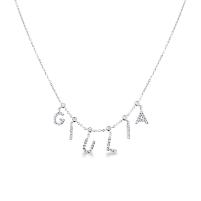 Necklace with GIULIA charms with diamonds