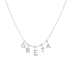 Necklace with GRETA charms with diamonds