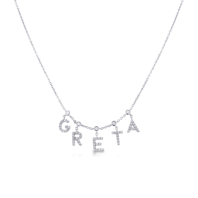 Necklace with GRETA charms with diamonds