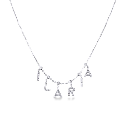 Necklace with ILARIA charms with diamonds