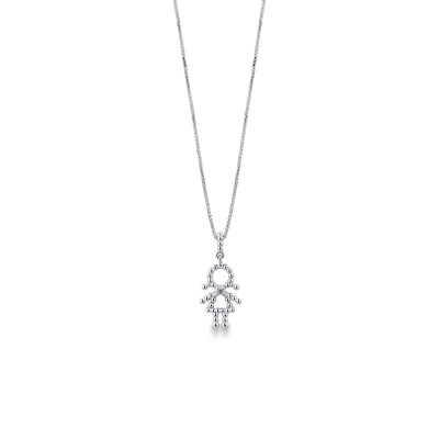 18k white gold spheres Girl pendant