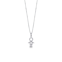 18k white gold spheres Boy pendant