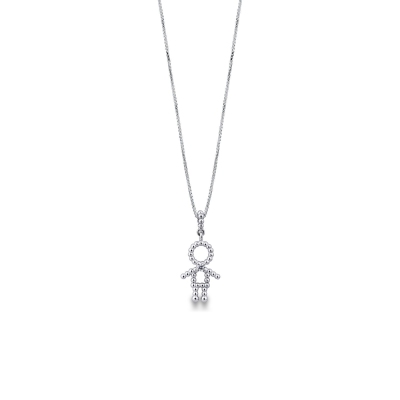 18k white gold spheres Boy pendant