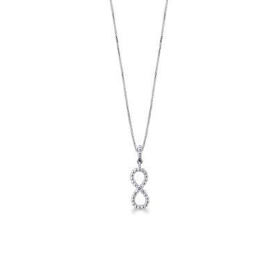 18k white gold necklace with infinity simbol
