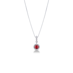 18k white gold pendant with ruby