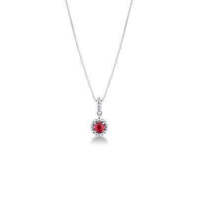 18k white gold pendant with ruby