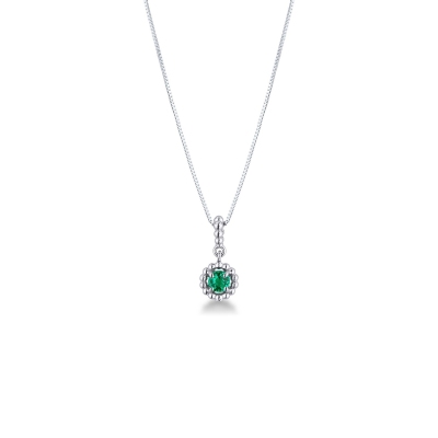 18k white gold pendant with emerald