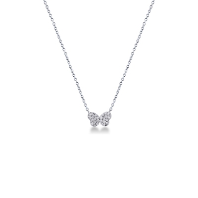 Butterfly pendant in 18k white gold with diamonds