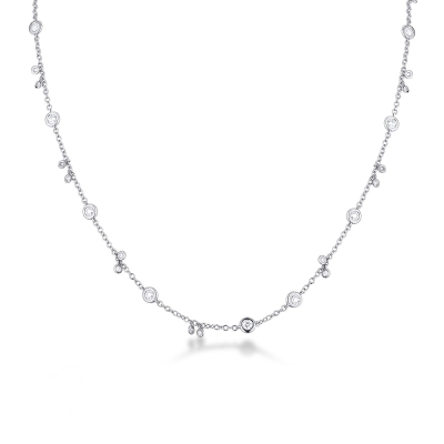 18k white gold necklace with diamonds 