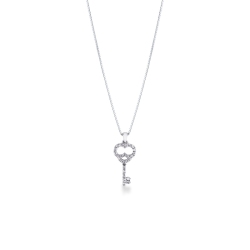 Fancy key pendant with diamonds