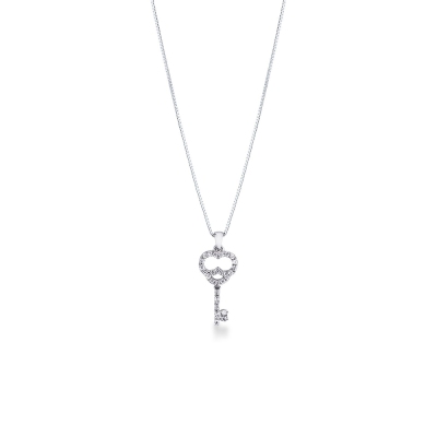 Fancy key pendant with diamonds