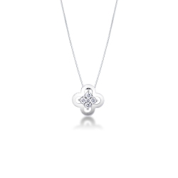 18k white gold pendant with 4 diamonds