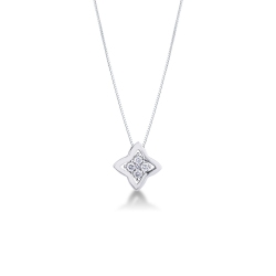 Pendant in 18k white gold with 4 diamonds