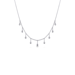 Necklace with 9 diamond pendants
