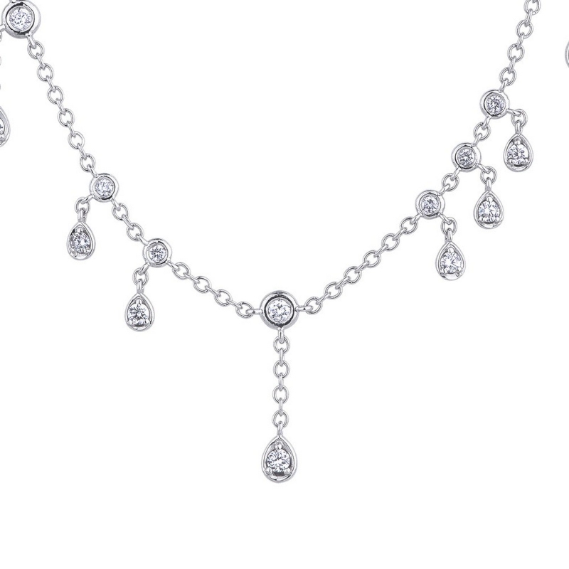 Fancy necklace with diamond pendants