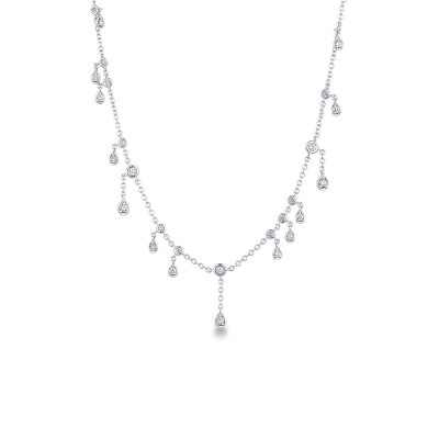 Fancy necklace with diamond pendants