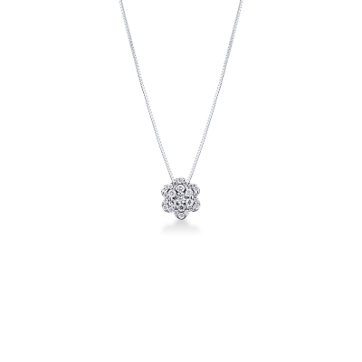 Little flower pendat with diamonds