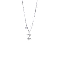 Letter Z pendant with diamonds and a little solitaire  