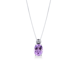Amethyst pendant with diamond