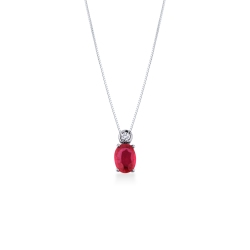 Ruby pendant with diamond