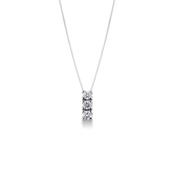 18k white gold necklace with diamond trilogy pendant