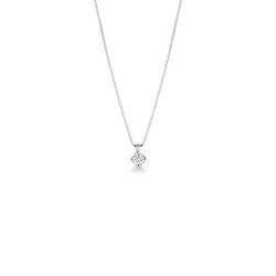 Collana punto luce in oro bianco 18k con diamante di 0.20 carati