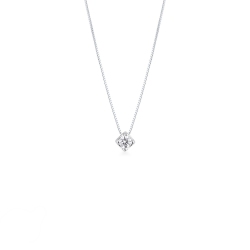 18k white gold solitaire necklace with 0.15 ct diamond