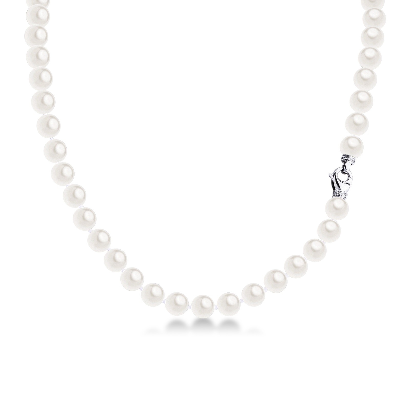 Collana Con Perle D'Acqua Dolce E Pietre Naturali - Lapislazzuli E Rubino - Chiusura OT Acciaio - Regalo Significativo