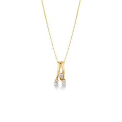 18k yellow gold necklace with fancy diamond trilogy pendant