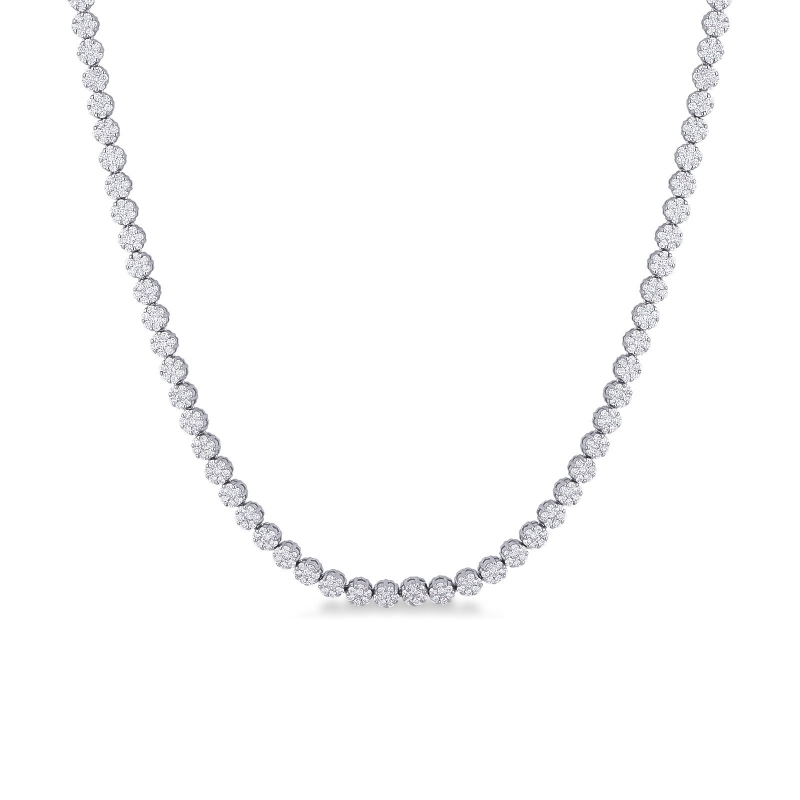 Collana illusion in oro Bianco 18k con diamanti