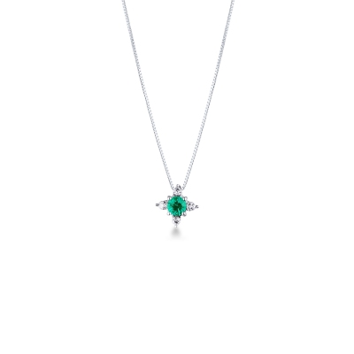 Emerald and diamond necklace