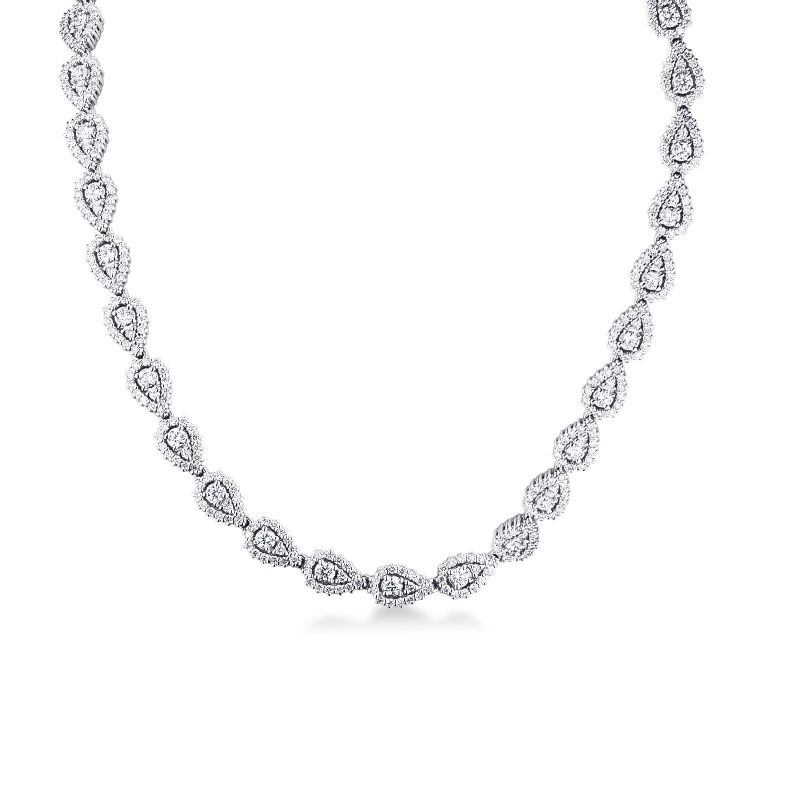 Girocollo donna in oro bianco 18k con diamanti