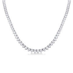 18k white gold graduated tennis necklace with diamonds