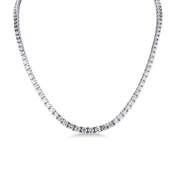 Graduated diamond Tennis Chain 750 Italy White Gold necklace