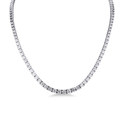 Graduated diamond Tennis Chain 750 Italy White Gold necklace