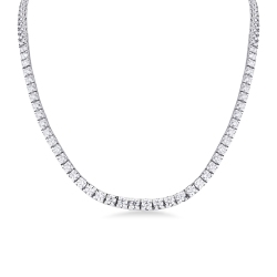 Graduated tennis necklace in white gold 18k with diamonds
