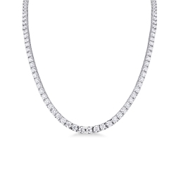 Graduated tennis necklace in white gold 18k, 40 cm