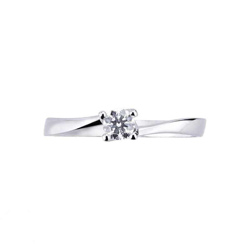 Anello Solitario Promessa Oro Bianco 0,20 ct