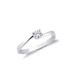 Anello Solitario Promessa Oro Bianco 0,20 ct